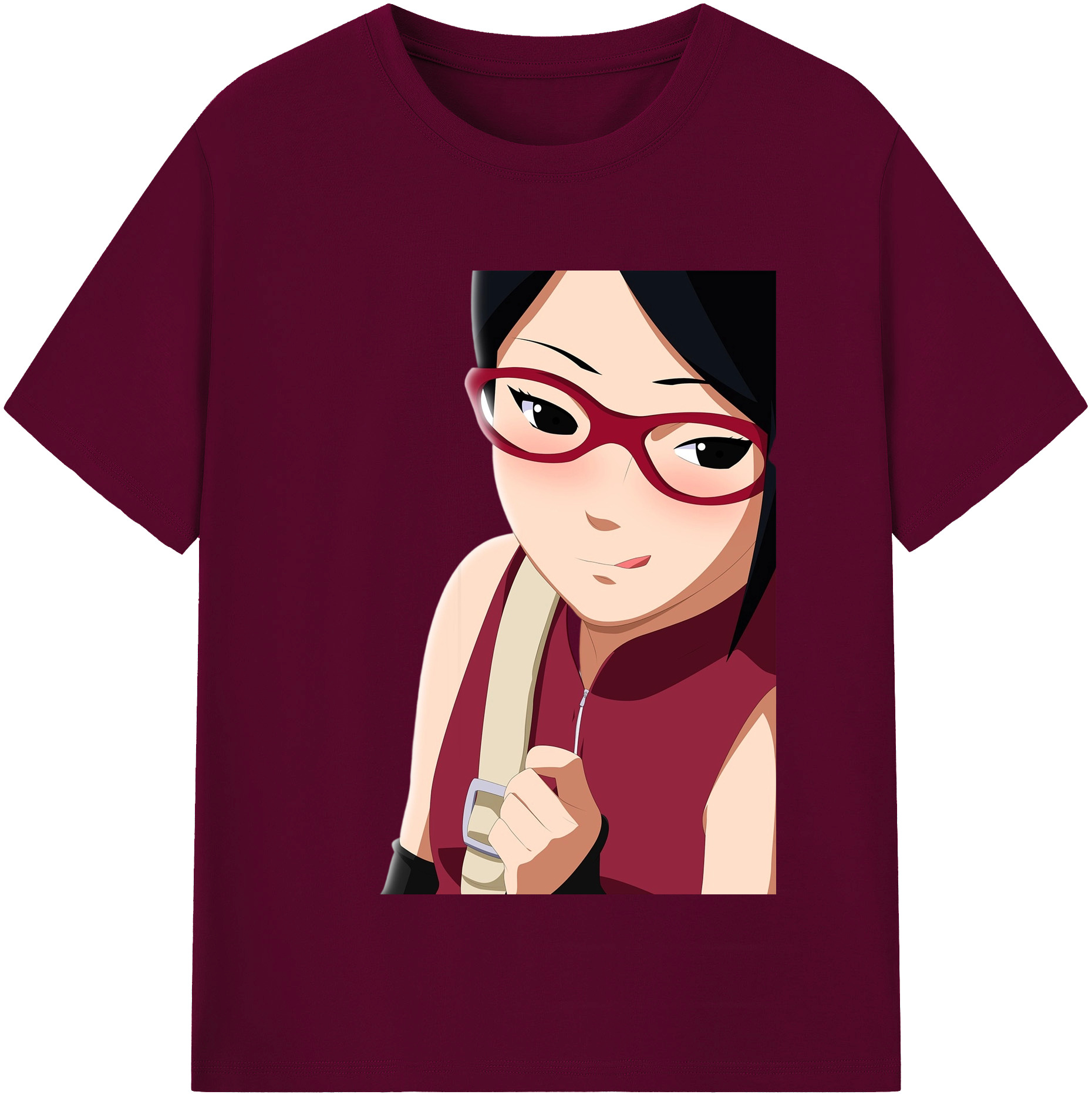 （画像用） NARUTO -ナルト- うちは サラダ Uchiha Sarada レディースカジュアルプリントTシャツ（綿100％）